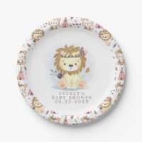 Douce Fête de Naissance Bohème Lion Tribal Aquarel