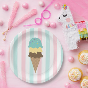 Assiettes En Carton Douce Gâterie Glace Fête de Naissance