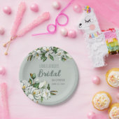 Assiettes En Carton Douce Mariage Fleurie Magnolia Shower de Fleurs (Fête)
