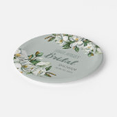Assiettes En Carton Douce Mariage Fleurie Magnolia Shower de Fleurs (Angle)