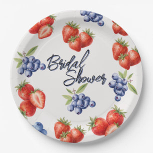 Assiettes En Carton Douce Mariée Fête de Fiançailles aux Fraises