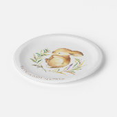 Assiettes En Carton Douce Petit Lapin Baby shower 7" Plaque (Angle)