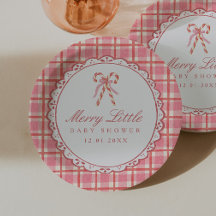 Douce petite fête de bébé rose et rouge Canne à su