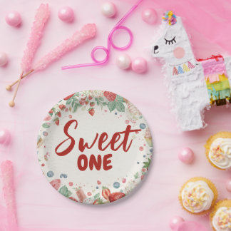 Assiettes En Carton Douce première bougie d'anniversaire Gâteau donut