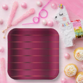 Assiettes En Carton Douce Soirée de Ruban Rouge Bourgogne (Fête)