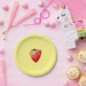 Assiettes En Carton Douceur fraise mignonne aquarelle de fruit mignon (Fête)