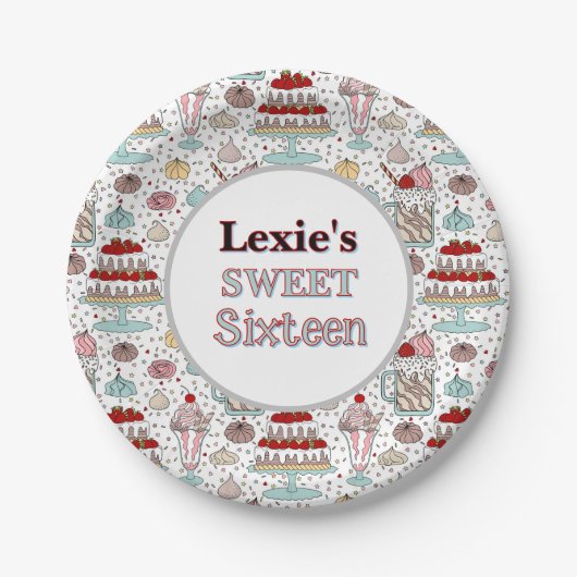 Assiettes En Carton Douceur personnalisée 16 Plaque papier d'anniversa (Devant)