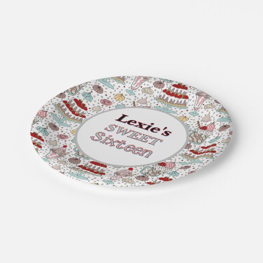 Assiettes En Carton Douceur personnalisée 16 Plaque papier d'anniversa (Angle)