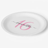 Assiettes En Carton Douceur rose personnalisée 16 (Angle)