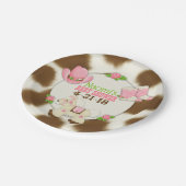 Assiettes En Carton Douche 7" de bébé de cow-girl de petit gâteau (Angle)