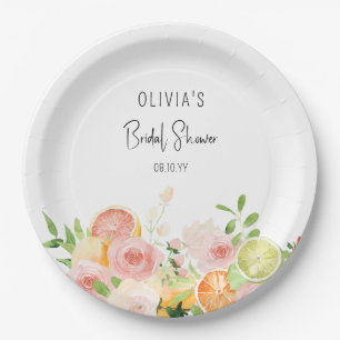 Assiettes En Carton Douche à Fêtes des mariées florales Citrus