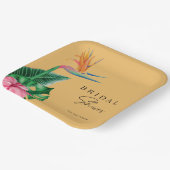 Assiettes En Carton Douche à nuptiale florale tropicale (Angulaire)
