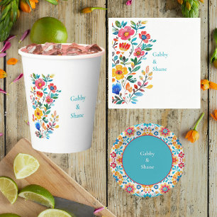 Assiettes En Carton Douche à thème mexicaine personnalisée