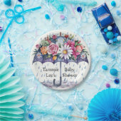 Assiettes En Carton Douche avec Baby shower Fleurs (Fête)