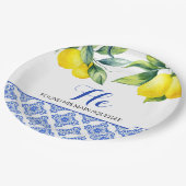 Assiettes En Carton Douche citron (Angle)