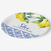 Assiettes En Carton Douche citron (Angle)