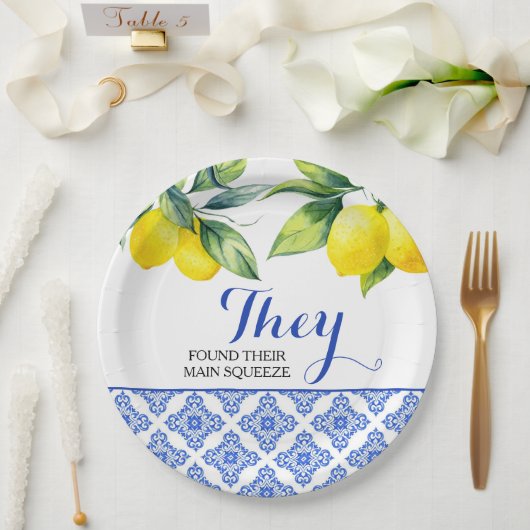 Assiettes En Carton Douche citron (Mariage)