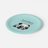 Assiettes En Carton Douche de bébé de panda (Angle)