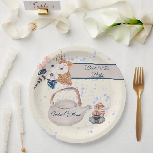 Assiettes En Carton Douche de la marine et du corail mariée (Mariage)