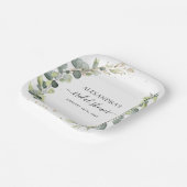 Assiettes En Carton Douche de Mariée Eucalyptus Verdure Bohème Jardin (Angulaire)