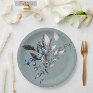 Assiettes En Carton Douche Delft Blue Blueberries