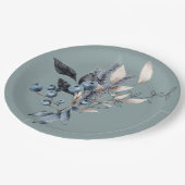 Assiettes En Carton Douche Delft Blue Blueberries (Angle)
