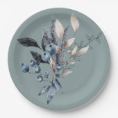 Assiettes En Carton Douche Delft Blue Blueberries (Devant)