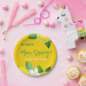 Assiettes En Carton Douche Élégante Citron Jaune de Main Squeeze (Fête)
