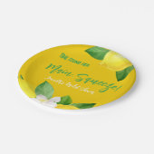 Assiettes En Carton Douche Élégante Citron Jaune de Main Squeeze (Angle)