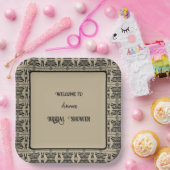 Assiettes En Carton Douche méditerranéenne grecque Brown et noire (Fête)