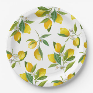 Assiettes En Carton Douche nuptiale à thème citron