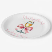 Assiettes En Carton Douche nuptiale Coquette Pink Bow (Angle)