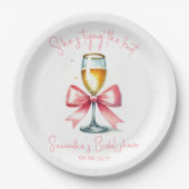 Assiettes En Carton Douche nuptiale Coquette Pink Bow (Devant)