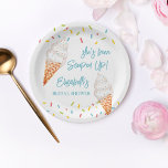 Assiettes En Carton Douche nuptiale crème glacée intégrée personnalisé<br><div class="desc">Elle a été emportée par la crème glacée et asperge le modèle de la douche de nuptiale plaque de papier sur mesure.</div>