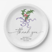 Assiettes En Carton Douche nuptiale de Noël (Devant)