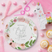 Assiettes En Carton Douche nuptiale florale (Fête)
