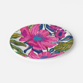 Assiettes En Carton Douche nuptiale florale et botanique bleu (Angle)