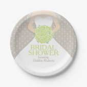 Assiettes En Carton Douche nuptiale mariage robe plaque de papier pers (Devant)