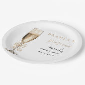 Assiettes En Carton Douche nuptiale Pearl & Prosecco (Angle)