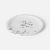 Assiettes En Carton Douche nuptiale rustique verte minimale (Angle)