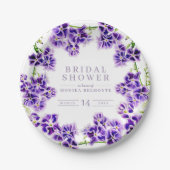 Assiettes En Carton Douche nuptiale violette duranta (Devant)