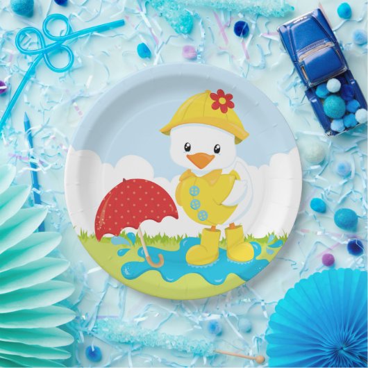 Assiettes En Carton Douches d'avril mignonnes (Fête)