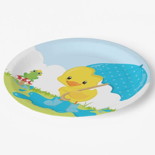 Assiettes En Carton Douches d'avril mignonnes (Angle)