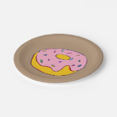 Assiettes En Carton Doughnut rose glaçage fête (Angle)