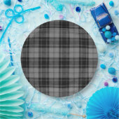 Assiettes En Carton Douglas Grey Taraid Plaid Black Grey (Fête)