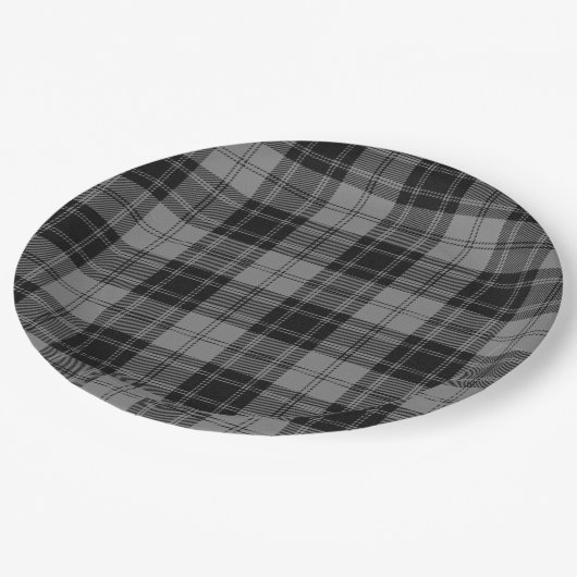 Assiettes En Carton Douglas Grey Taraid Plaid Black Grey (Angle)