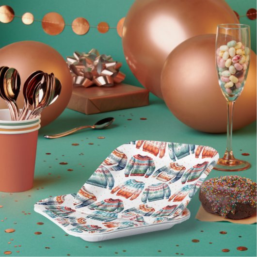 Assiettes En Carton Douleur de Noël moche (Multi)