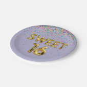 Assiettes En Carton Doux 16 ballons et plaque de papier Confetti (Angle)