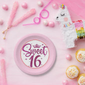 Assiettes En Carton Doux 16 Plaques de papier rose d'anniversaire (Fête)