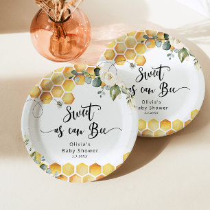 Assiettes En Carton Doux comme peut être bumble baby shower abeille